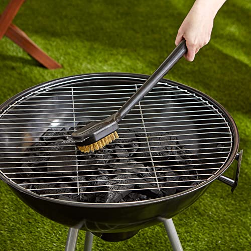 Rsvp International Barbeque Grilling Collection Grill Cleaning Tool, Brass Bristle Brush, 15-Inch, Black #TOP5