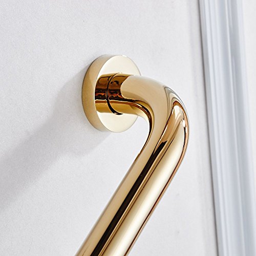 Leyden Tm Home Care 20-Inch Gold Balance Assist Bath Grip Grab Bar Concealed Mounting, Solid Brass, Gold Finish #TOP3