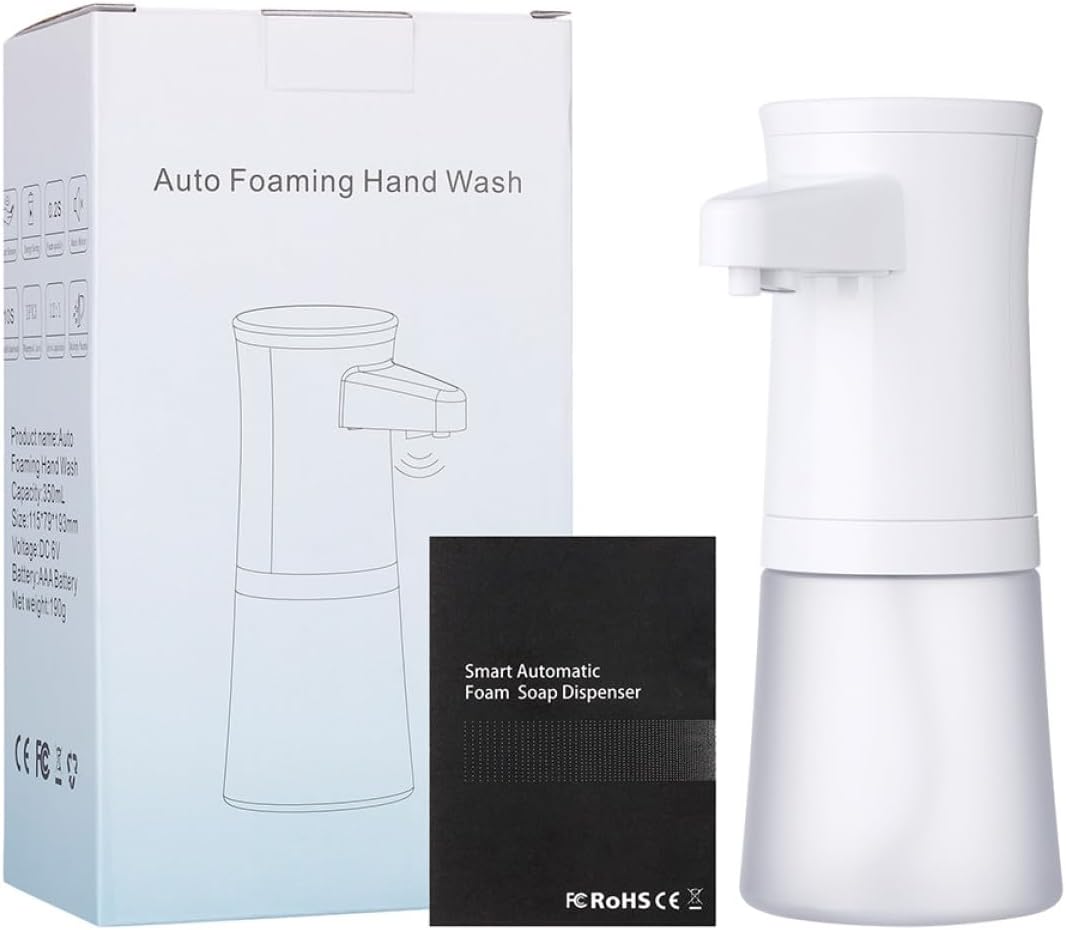 Automatic Touchless Soap Dispenser Foaming Soap Pump with Auto-Induction Sensor for Kitchen and Bathroom Countertop for Home and Office Use