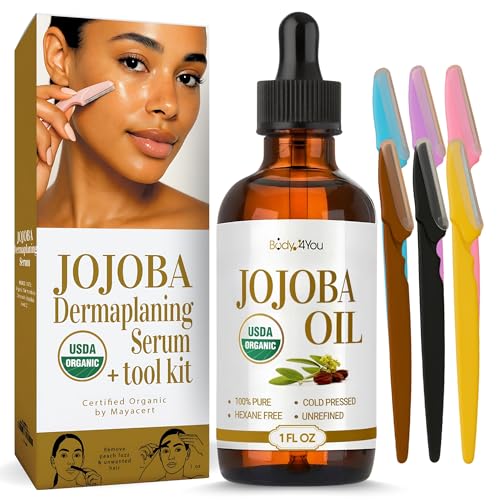 BodyJ4You Organic Jojoba Oil 6PC Dermaplane Razors for Women
