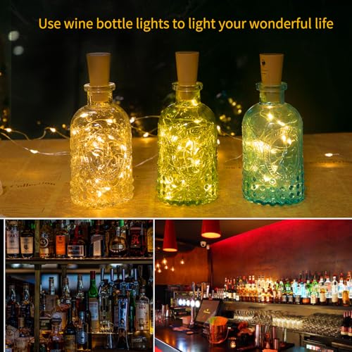 Image of Brightown Wine Bottle Lights with Cork, 10 Pack 7ft 20 LED