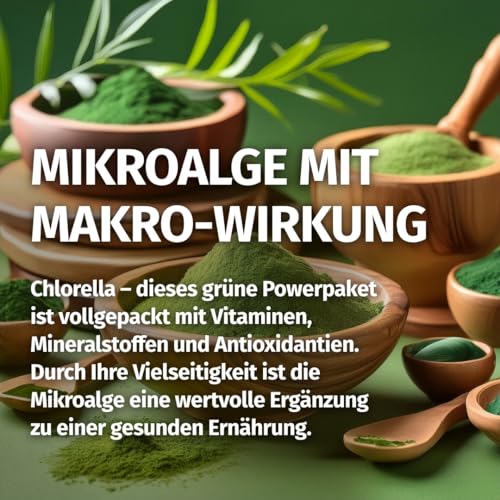 Green Naturals® Chlorella Algen Kapseln - Hochdosiert: 2400mg - 240 Kapseln mit hochdosiertem Chlorella Pulver - Vegan, Glutenfrei & ohne Zusätze - 2 Monate Vorrat