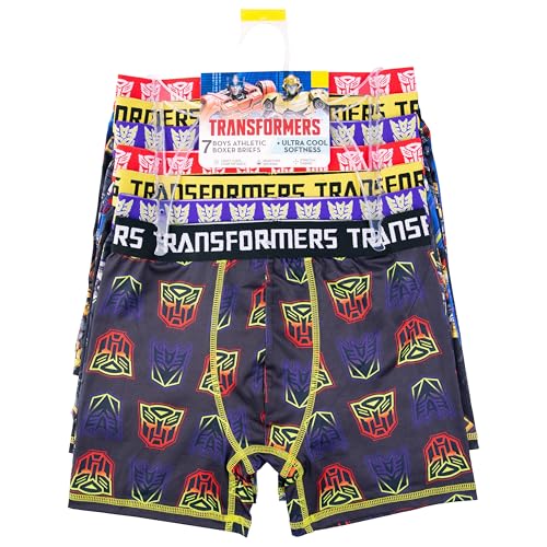 Transformers Boys' Amazon Exclusive 7-Pack Athletic Boxer Briefs with in Sizes 2/3t, 4, 6, 8 & 103