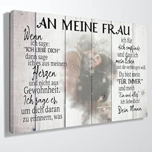 Deutsam Personalisierte Leinwand Für meine Frau Geschenk zum Valentinstag mit eigenem Foto Geschenk Valentinstag…