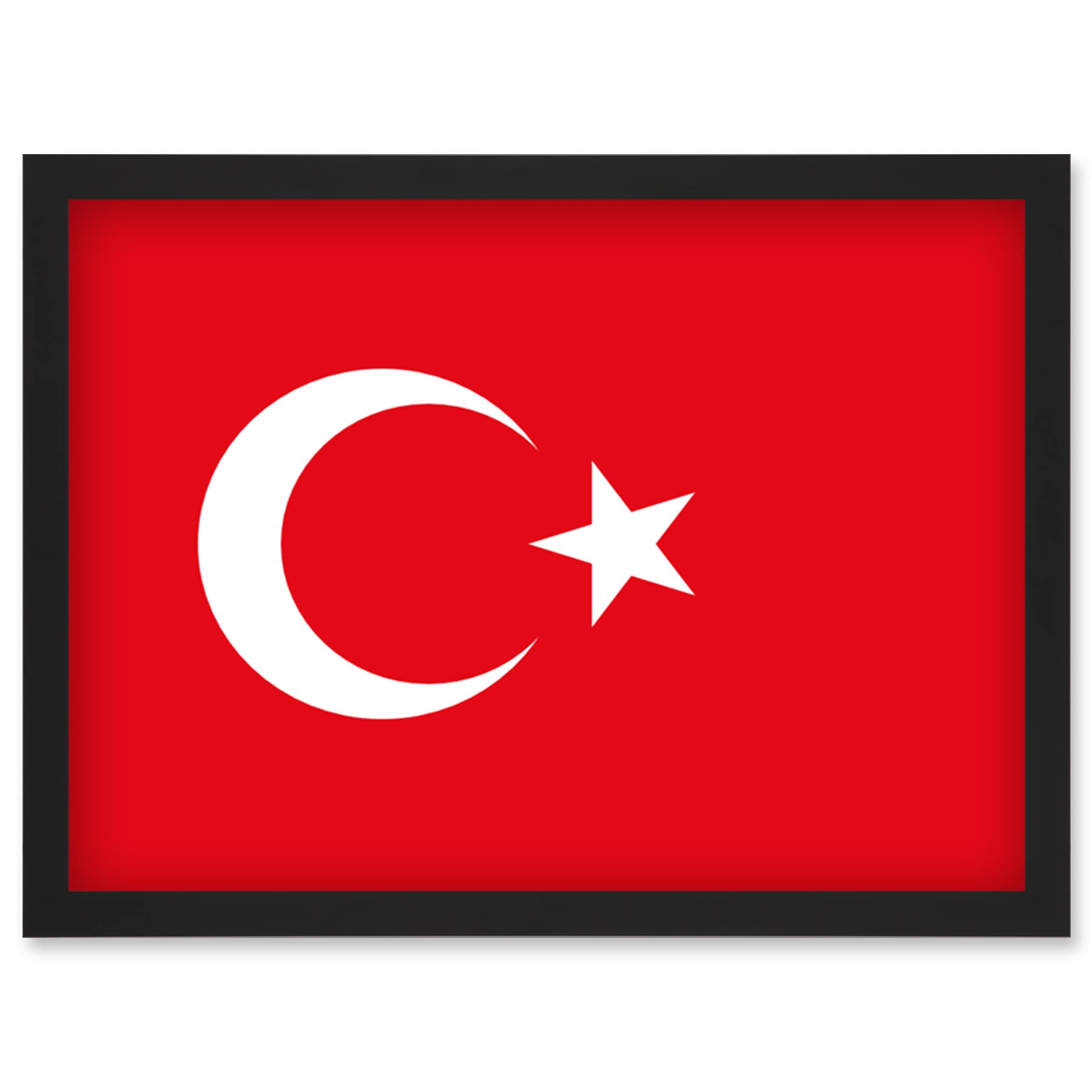 Artery8 Turkey National Flag Patriotic Vexillology World Flags Country Region Poster Artwork Framed Wall Art Print A4