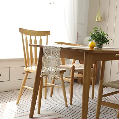 Stfery Verjaardag Tafelloper, Herfst Tafelloper in Wit 9,6x72 Inch Uithollen Kant Bloem Katoen Linnen Eetkamer Moderne… - Image 4