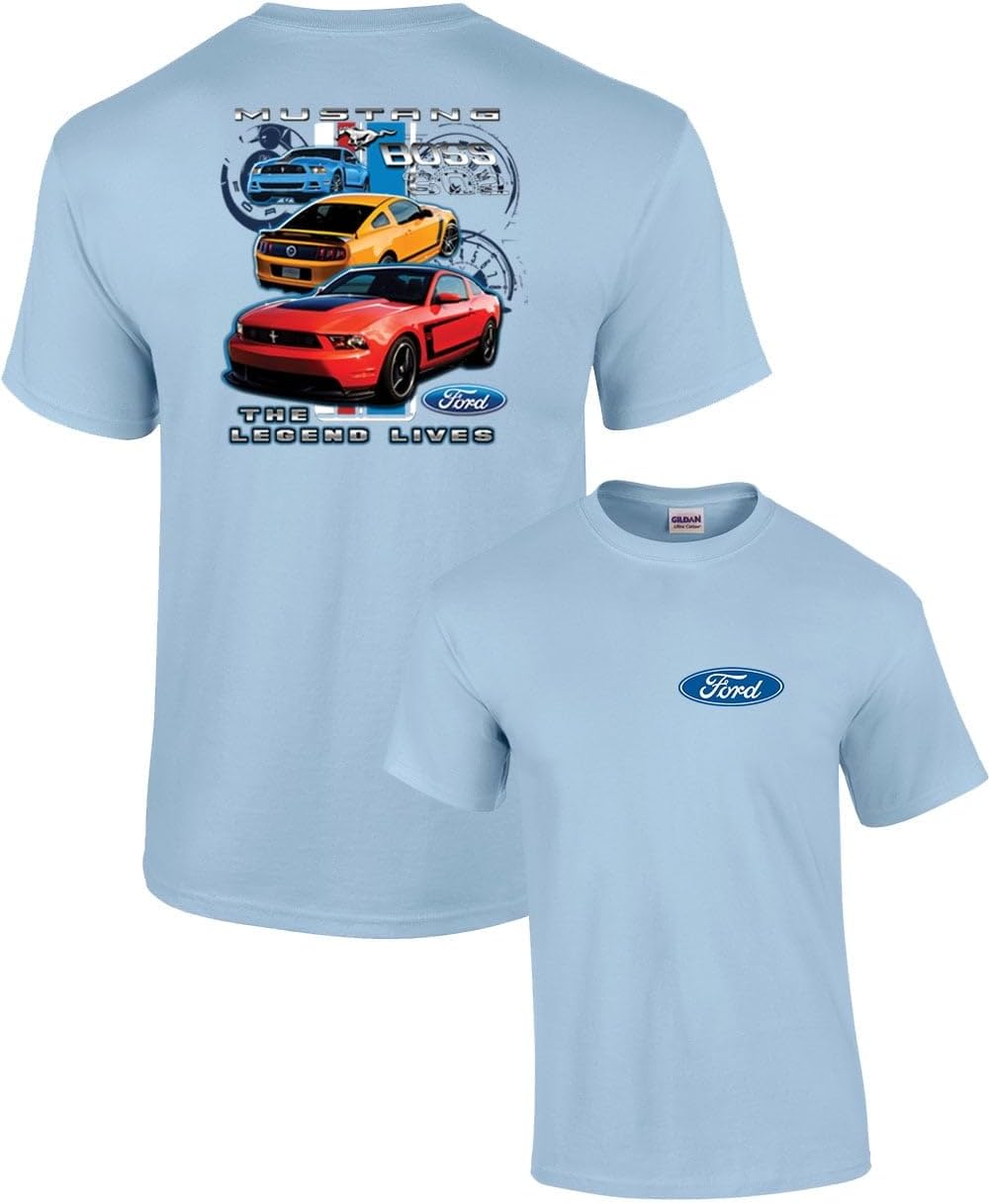 Boys Ford Mustang Boss 302 Kids Legend Lives Design Ford Motors Shelby Cobra Hotrod Racing Performance Race Youth Tee Shirt