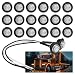 (Pack of 20) TMH 3/4 Inch Mount Clear Lens Amber LED Clearance Bullet Marker lights, Side LED marker lights for trailer Truck RV Car Bus Van