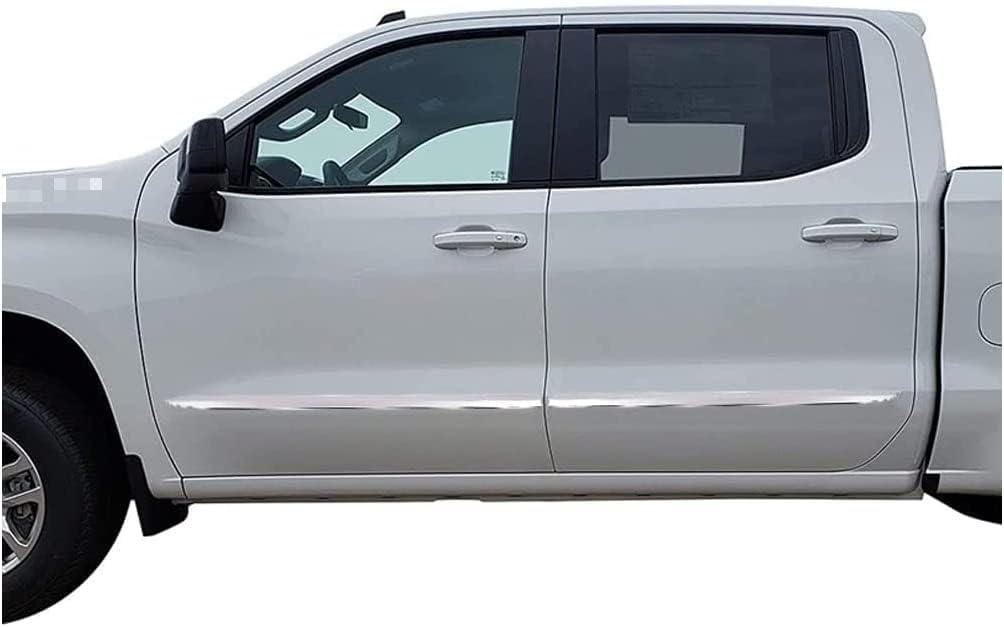 CHEDA Door Body Side Molding Trim 2" Compatible with Chevrolet Silverado Chrome 2019 2020 2021