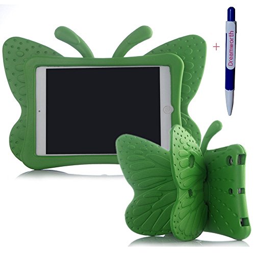 Pepkoo Ipad Mini Case,Dreamworth Non-Toxic Light Weight Cute 3D Cartoon Butterfly Design Shock Proof Eva Foam Case With Stand For Ipad Mini / Mini 2 / Mini 3 cover