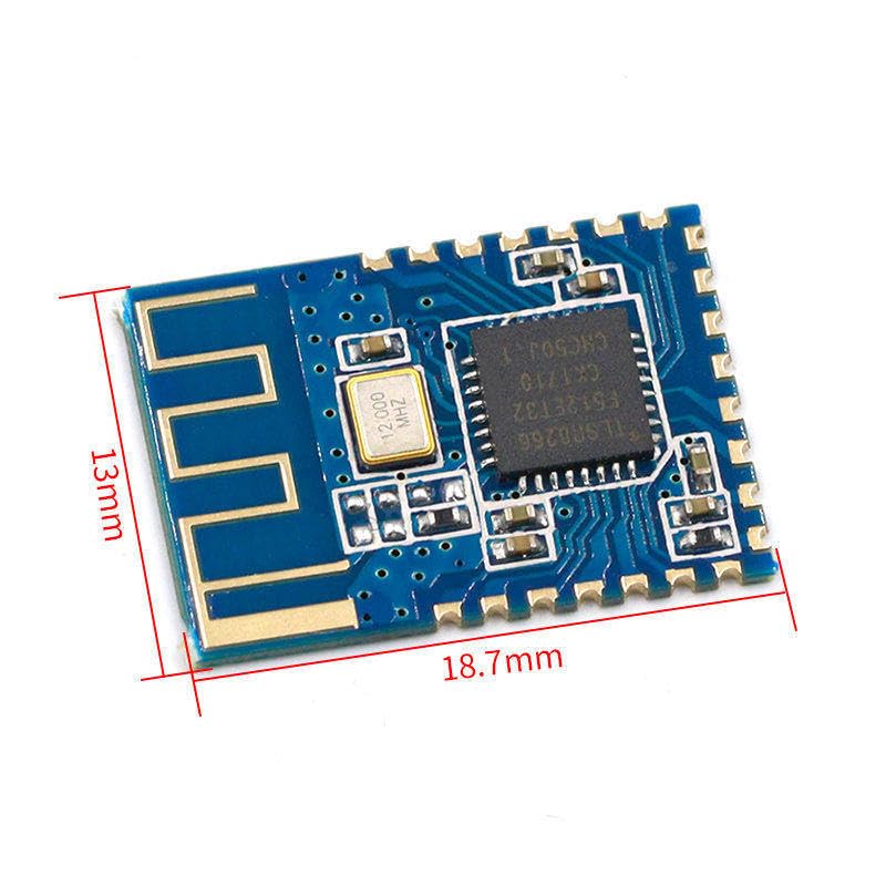 JDY-10 BLE Bluetooth module with dimensions labeled