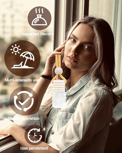 Image of ikeda fragrance Car Air Freshener 4ml Car Scents | 45-Days Keep Fragrance | Automotive Hanging Diffuser Bottles | Remove Auto Odor Long-Lasting Fresh Air for Home Deodorizer (2pcs, Sandalwood)