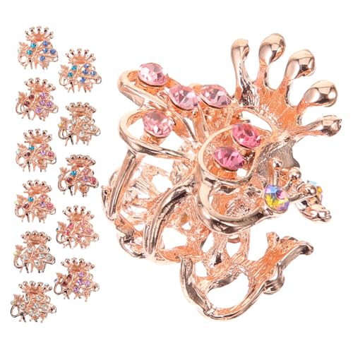 Mini pinces à mâchoires strass pour coiffures d'école et fêtes de fin d'année