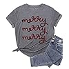 Christmas-T-Shirt-Womens-Merry-and-Bright-Letter-Printed-Short-Sleeve-Tops-Holiday-Shirt-Christmas-Tree-Tee-Shirts Christmas T Shirt Womens Merry and Bright Letter Printed Short Sleeve Tops Holiday Shirt Christmas Tree Tee Shirts (Gray2, Large)