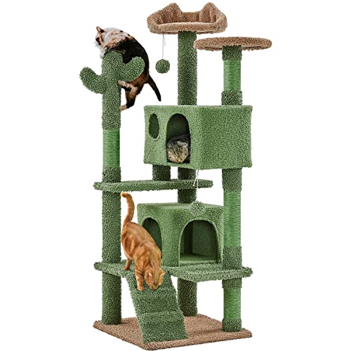 Yaheetech Árbol Rascador para Gatos con Plataforma Torre Escalador de Sisal para 1-3 Gatos Medianos...