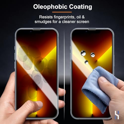 Image of Tempered Glass for iPhone 13 Pro Max | 14 Plus (6.7 Inch) Military Grade 9H Screen Guard, Anti-Scratch, Shatterproof, Edge-to-Edge Full Coverage - Black Border