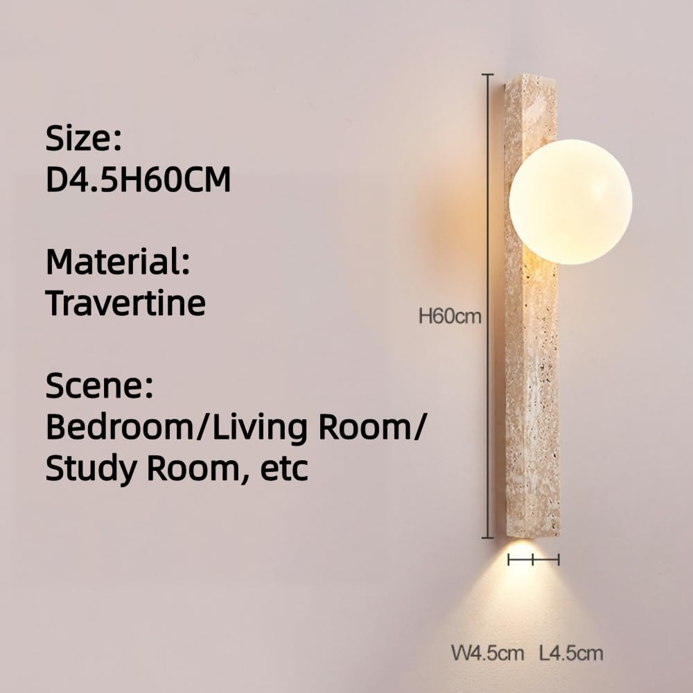 Lámpara de pared de travertino lineal Luz de pared decorativa (Diseño A (H90CM))