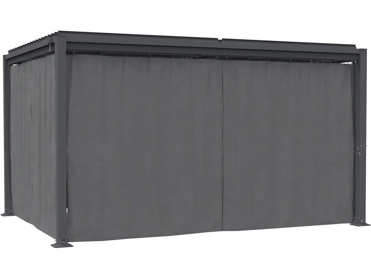Rideau + moustiquaire pour pergola bioclimatique Howard - 3 x 4 m - Gris