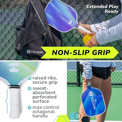 Helium Pro Carbon Fiber Pickleball Paddles - USAPA Certified - High-Spin Texture, Lightweight Honeycomb Core