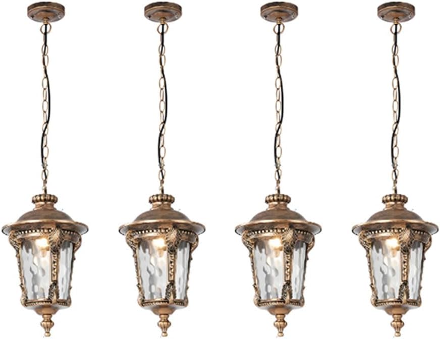 Outdoor Pendant Lights-Retro Waterproof Ceiling Pendant Lamps Aluminum and Glass Hanging Lamp E27 Exterior Pendant Lighting Adjustable Outside Chandelier for Garden Patio Porch Corridor