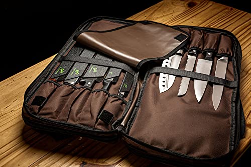 Everpride Chef Knife Bag Holds 20 Knives Plus Large Zippered Compartment For Kitchen Tools – Durable, Large Knife Bag For Chefs – Knives Not Included #TOP6