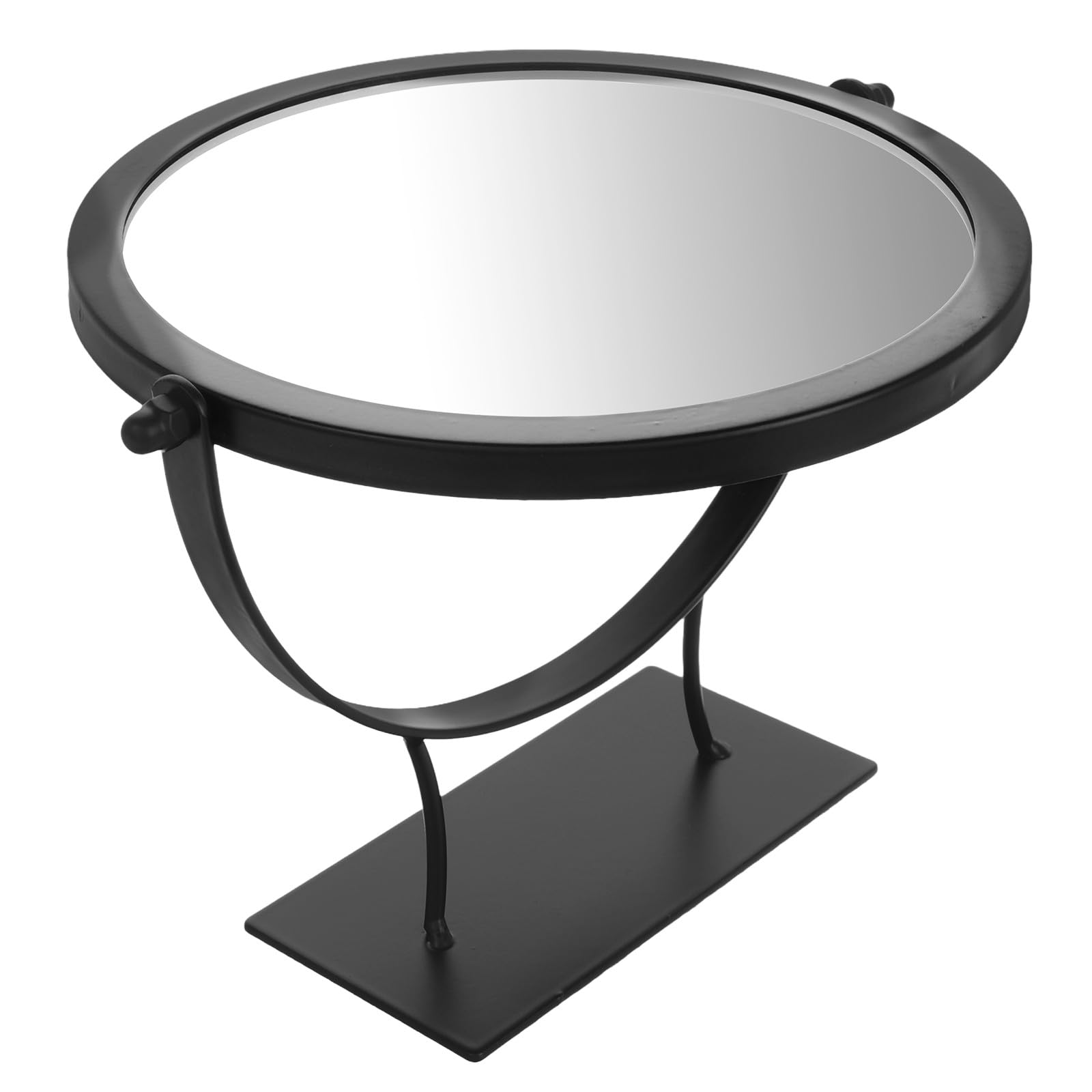 Miroir de maquillage de bureau stable en verre noir pour éviter les erreurs de teint