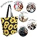 Naanle Sunflower Canvas Tote Bag Large Women Casual Shoulder Bag Handbag, Watercolor Sunflower Reusable Multipurpose Heavy Duty Shopping Grocery Cotton Bag for Outdoors.