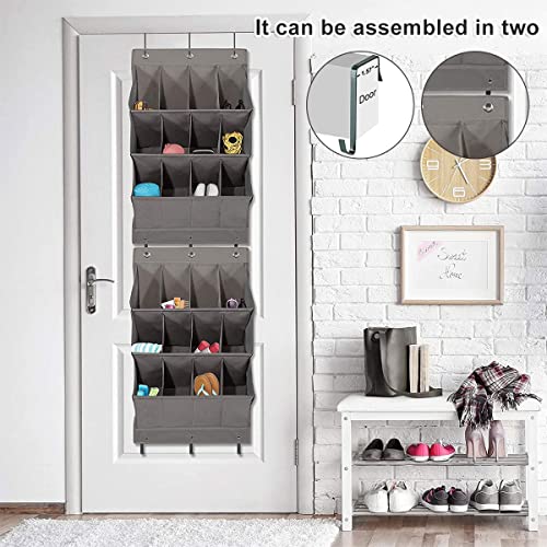 Jetcloud Over The Door Shoe Organizer Deep 12 Pocket Hanging Shelf Shoe Rack Storage Wall Mounted 600D Oxford Heavy Duty Shoe Holder Bag for Narrow Closet Dorm - Image 2