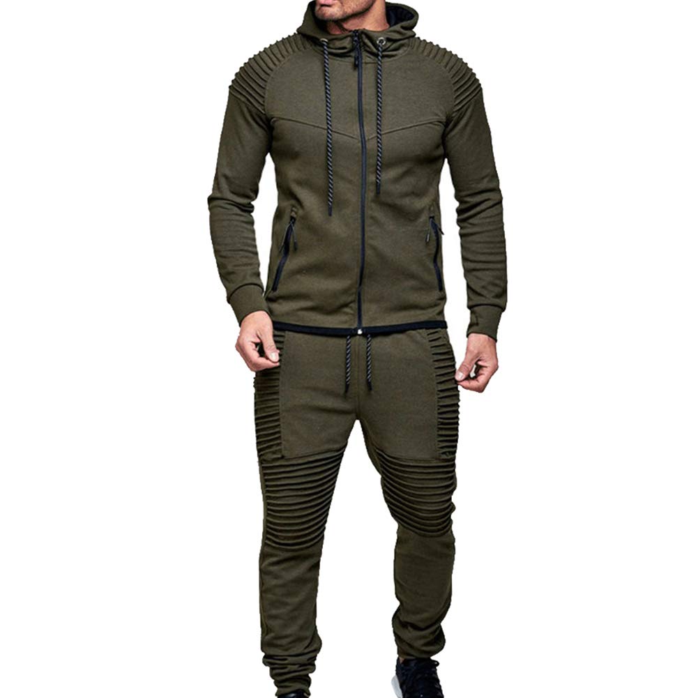 amropi Conjunto de Chándal para Hombre Chandal de Jogging Sudadera con Capucha y Pantalones