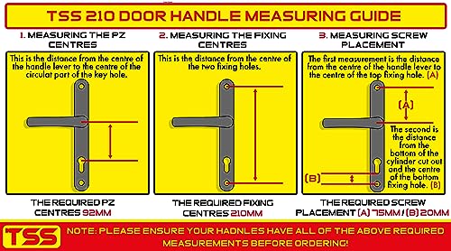 TSS UPVC Door Handle Set in Anthracite Grey, 92mm PZ (Centres), Lever/Lever, Screw to Screw 210mm with Backplate 242mm x 34mm - Image 2