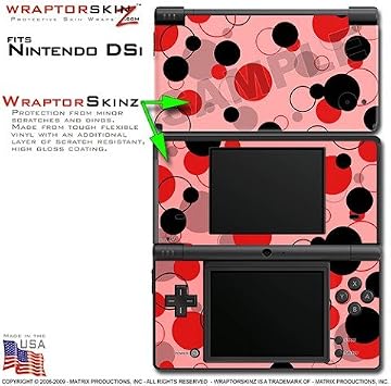 Decal Style Skin Compatible with Nintendo DSi - Lots of Dots Red on Pink Skin Kit
