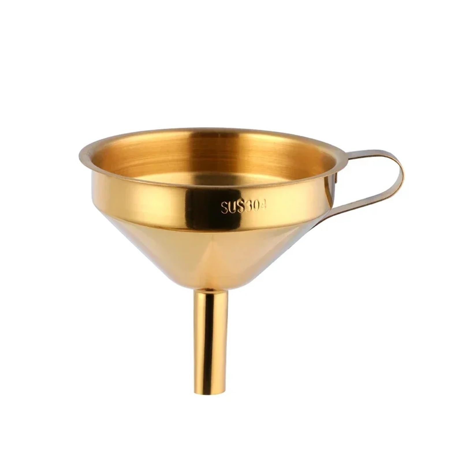 Embudo Dorado Funcional de Acero Inoxidable con Filtro Desmontable for Herramientas enlatado líquido Aceite Cocina(Gold)