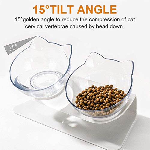 REYOK Doppio Gatto Ciotola,Ciotola Inclinata a