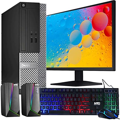 Dell OptiPlex 7020 Computer Desktop PC, Intel Core i5, 8GB RAM, 500GB HDD, MTG New 22 inch LED Monitor, RGB Keyboard and Mouse, WiFi, Windows 10 Pro (Renewed)