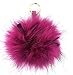 Produktbild FISH IN THE SEA - Echtfell - Bommel - Fuchsia Pink mit schwarzen Federn Goldener Schlüsselring - XXL - 17-19cm - Premium - Fellbommel - Echtpelz - Pelzbommel - Taschenanhänger - Schlüsselanhänger