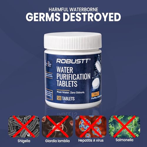 Image of Robustt Water Purification Chlorine Tablets for Water Tank (50 Tablets) 1 Tablet Purifies 1000L Water | Fast Acting Water Purifier Tablet | Eliminates Unpleasant Smell and Prevents Bacterial Growth