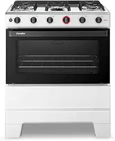 Fogão Esmaltec 5 Bocas Ideal Super Mesa de Aço Inox Branco F5IAB - Bivolt