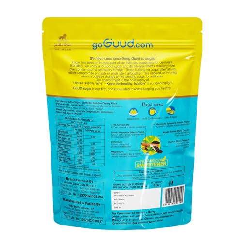 Image of GUUD - DIA Fit 100% Natural Sugar with Ayurvedic Herbs, 450g | Low GI, 60% Fewer Calories & 1 Spoon Equals 2 Spoons of Regular Sugar in Sweetness | Supports Diabetes Management