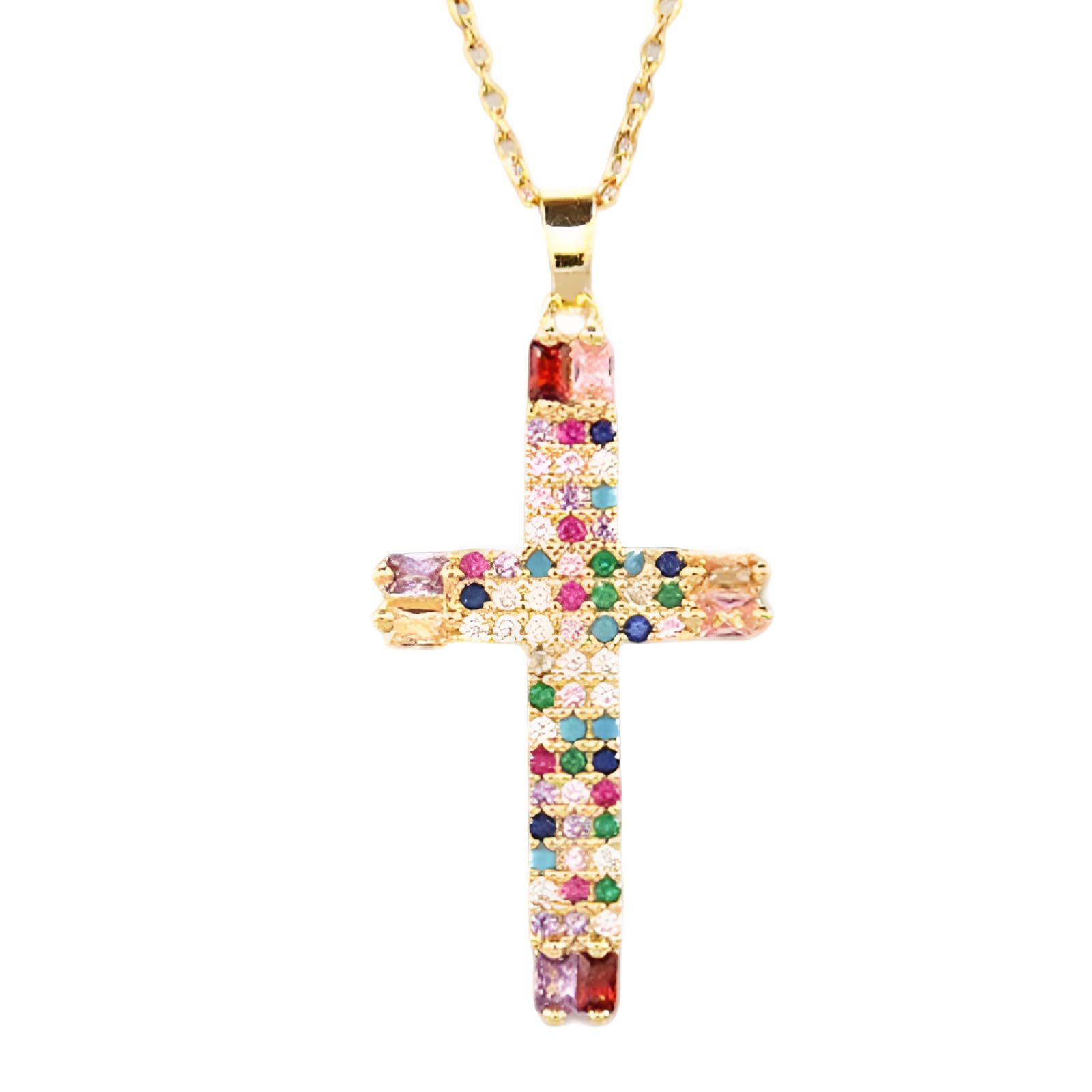 Collier croix de Jésus en zircon avec boîte cadeau idéale pour elle et lui - 7