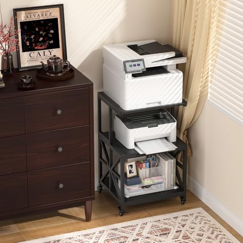 Image of GreenForest Printer Stand with Lockable Wheels, Heavy Duty Printer Table