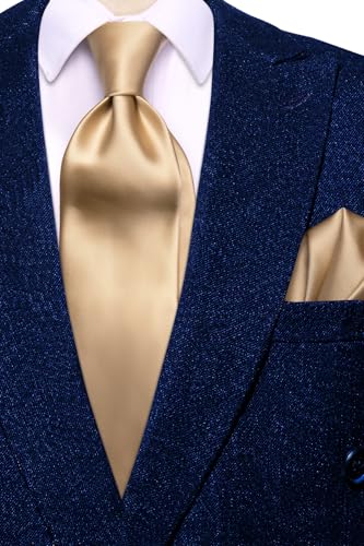 Image of Hi-Tie Men's Silk Ties Formal Woven Classic Necktie Pocket Square Cufflinks Lapel Pin Set Wedding Business