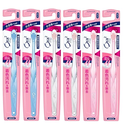Ora2(オーラツー) ミー 歯ブラシ ステインクリア [コンパクトヘッド ふつう] 6本パック まとめ買い ※色は選べません 6個 (x 1)のサムネイル