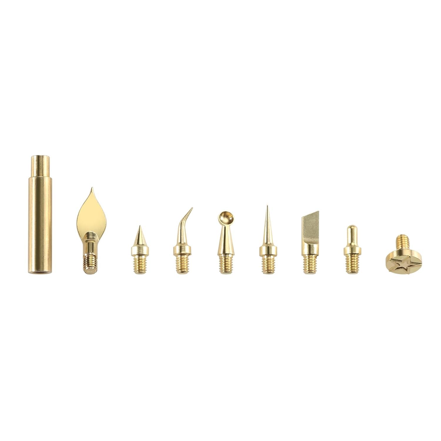 3D Printing Accessories Prints Finished Brass Trimming Head:8pcs Soldering Iron Tips+1PC Connector Solder Welding Replacement Tip Kit Compatible with Standard 936 Universal Soldering Iron Tip