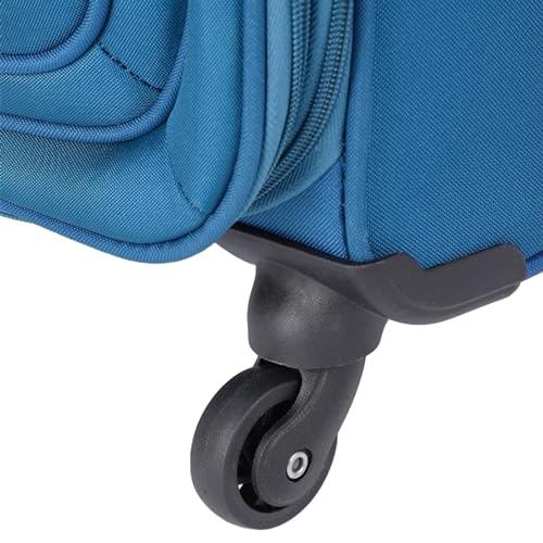 Image of American Tourister Apolo 58 cms Cabin Polyester Soft Sided 4 Spinner Wheels Luggage /Suitcase /Trolley Bag (Blue)