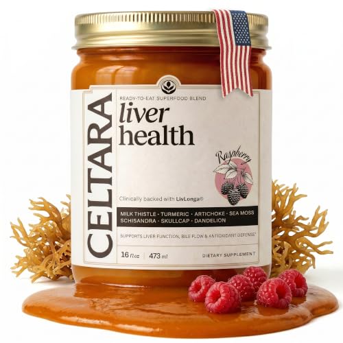 Celtara Liver Health Berries Blend (1 x 16 oz) Spoonable Ready-to-Eat Wellness Ritual with Milk Thistle Turmeric Dandelion Root Schisandra & Sea Moss Berry Flavor Made in USA