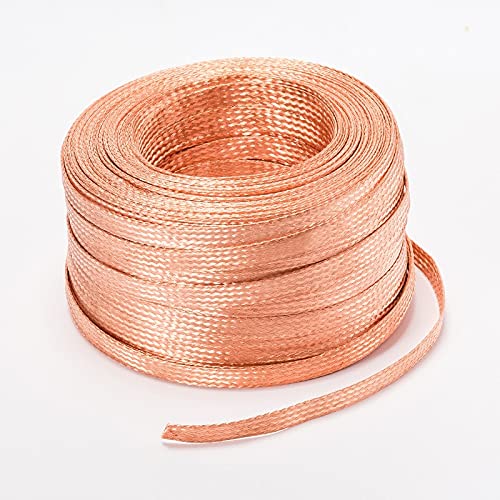 Tool parts for Machine Tinned Copper Braided Sleeve Strap Connecting Wire 1Meter 4/6/10/25/35 Square Conductive Tape Desoldering Braid Welding Solder-( Tinned Copper Braide/Spec: 25 Square)