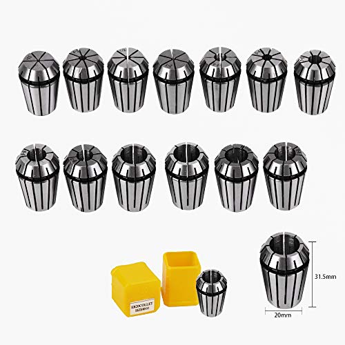 13Pcs ER20 primavera Collet set, Pinza a molla ER20 1-13mm Mandrino a pinza ER25 per macchina per incisione CNC e portautensile per tornio di fresatura