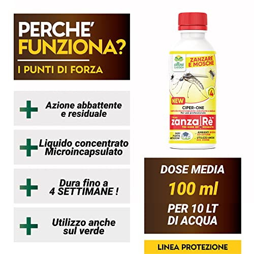 Albagarden - Insetticida Antizanzare Giardino x 1 Litro - Insetticida Concentrato per Esterno E Interno contro Zanzare Cimici Mosche Insetti Moscerini - Barriera Anti Zanzare - 3