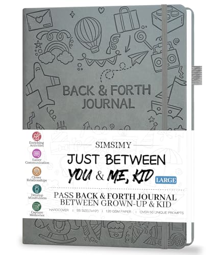 Image of Just Between You and Me Kid Journal - A Back & Forth Journal for Grown-Up & Kid / Parent & Child to Strengthen Bond, Build Communication, and Share Memories, Interactive Writing Prompts for Kids & Adults, Gift for Girls Boys, 7"X10"-Gray
