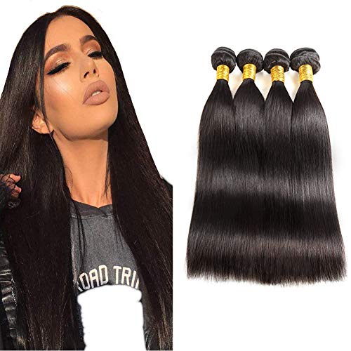 Huarisi Brazilian Bundles Straight 18 20 22 24 Inches 100% Unprocessed Virgin Human Hair Weaves Real Hair Brasilianische Echthaar Verlängerung